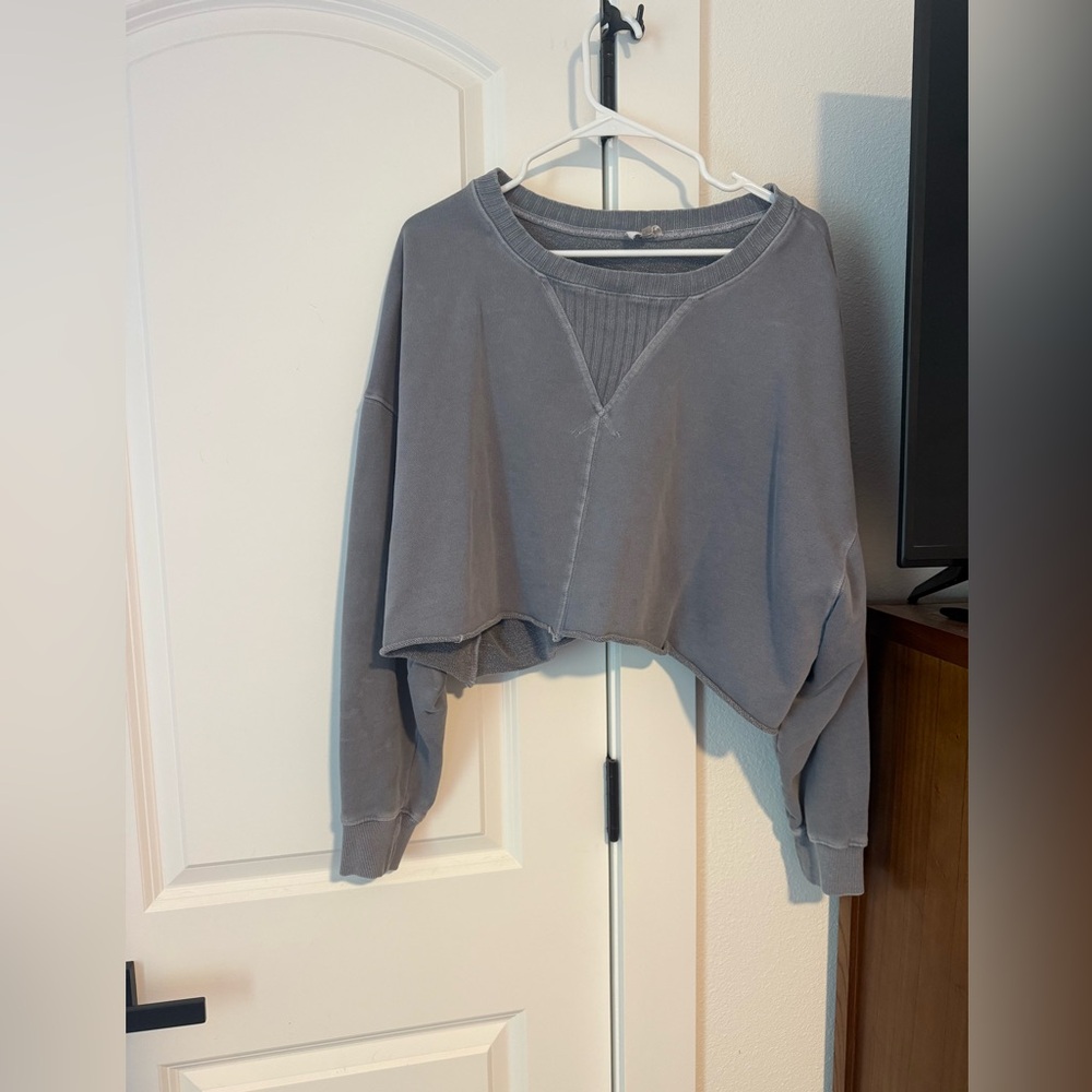 Gray Cropped Sweatshirt